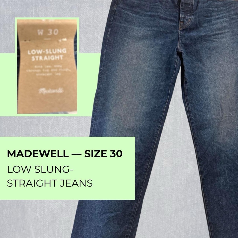 NWT/Never Worn/Sold Out Madewell Low Slung-Straight Jeans Size 30